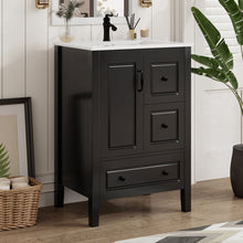 Load image into Gallery viewer, Retro Bathroom Vanity With Sink, Soft Closing Cabinet & Drawers