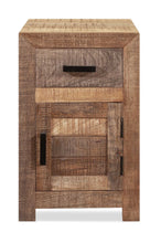 Load image into Gallery viewer, 26" Solid Wood Square End Table With Drawer - Brown