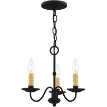 Load image into Gallery viewer, 12" Three Light Dimmable Chandelier With Shades - Black