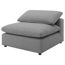 Load image into Gallery viewer, Segoura - Upholstered Armless Chair With Pillow Back, Living Room - Gray