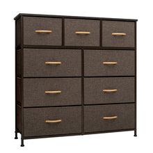 Load image into Gallery viewer, Steel And Fabric Nine Drawer Triple Dresser - Brown
