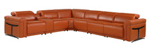 Load image into Gallery viewer, Italian Leather Modular L-Shaped Seven Piece Corner Sectional With Console - Camel