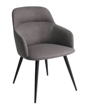 Load image into Gallery viewer, Upholstered Fabric Metal Dining Arm Chair - Gray
