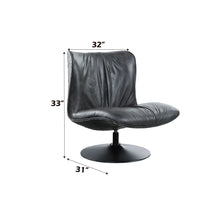 Load image into Gallery viewer, Piotr - Top Grain Leather Accent Chair With Swivel - Black