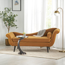 Load image into Gallery viewer, Auroral - Velvet Upholstered Chaise Lounge With Scrolled Arms And Tapered Legs