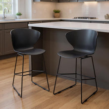 Load image into Gallery viewer, 26" Low Back Counter Height Bar Chairs (Set of 2) - Black