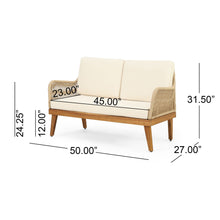 Load image into Gallery viewer, Hueber - Outdoor And Rope 4 Seater Chat Set With Cushions - Teak