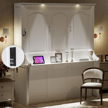 Load image into Gallery viewer, Murphy Bed With Desk, LED Lights & USB Charging Station