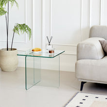 Load image into Gallery viewer, Modern Transparent Tempered Glass Sidetable