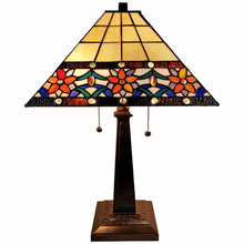 Load image into Gallery viewer, Metal Two Light Candlestick Table Lamp With Orange Empire Shade - Dark Brown