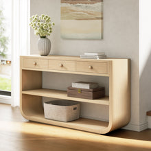 Load image into Gallery viewer, Console Table With 3 Soft Close Drawers & 2 Open Shelves