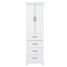 Load image into Gallery viewer, Bathroom Vanity With 2 Damping Hinge Doors, 3 Drawers, Adjustable Shelves - White