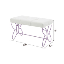 Load image into Gallery viewer, Priya II - Synthetic Leather Purple Bench - Purple / White