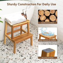 Load image into Gallery viewer, 2 Step Stool, Indoor / Outdoor Use - Acacia Wood