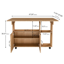 Load image into Gallery viewer, Multi Functional Folding Table With Storage Shelves And Wheels