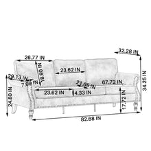 Load image into Gallery viewer, Rolled Arm Sofa With Nailhead Trim With Wooden Legs