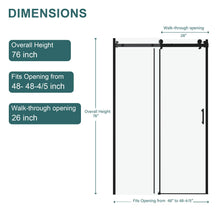 Load image into Gallery viewer, Modern Single Slide Shower Door, Tempered Glass, Stainless Steel Frame