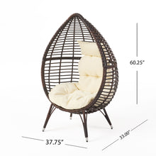 Load image into Gallery viewer, Cutter Teardrop Patio Chair With Water Resistant Cushion - Multi / Brown / Beige