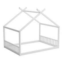 Load image into Gallery viewer, Montessori Style House Bed For Kids, Floor Bed Frame With Headboard And Footboard
