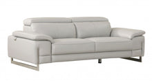 Load image into Gallery viewer, Sofa Italian Leather With Silver Legs - Light Gray