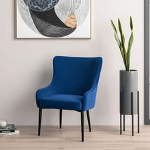 Load image into Gallery viewer, 28" Tufted Velvet Wingback Chair - Blue / Black