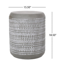 Load image into Gallery viewer, Outdoor Side Table With Cylindrical Shape - White