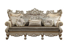 Load image into Gallery viewer, Cotton Blend Curved Floral Sofa And Toss Pillows - Champagne