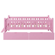 Load image into Gallery viewer, Platform Bed With Guardrail And 2 Drawers