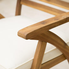 Load image into Gallery viewer, Outdoor 3 Pieces Dining Set With Cushions - Teak - Teak