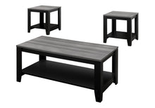 Load image into Gallery viewer, 42" Coffee Table With Shelf (Set of 3) - Gray And Black
