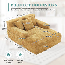 Load image into Gallery viewer, Chenille Interior Lazy Sofa Chaise Longue Armchair With 3 Pillows And Armrests