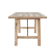 Load image into Gallery viewer, Rustic Dining Table With Metal Support - Natural