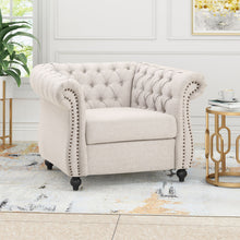 Load image into Gallery viewer, Nexuson - Upholstered Chesterfield Chair With Deep Tufted And Nailhead Trim