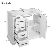 Load image into Gallery viewer, Bathroom Vanity With Sink, Soft Close Doors, Adjustable Shelf & 3 Drawers