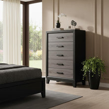 Load image into Gallery viewer, Wood Five Drawer Dresser - Gray / Black