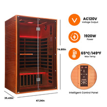Load image into Gallery viewer, Double Sauna Room With Carbon Heating Plates - American White Oak