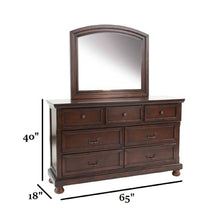 Load image into Gallery viewer, Dresser With 3 Small & 4 Large Drawers, Round Knobs, Bedroom Furniture - Cherry