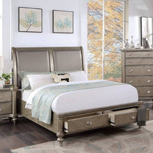 Load image into Gallery viewer, Bed With 2 Panel Upholstered Headboard And Footboard Drawers