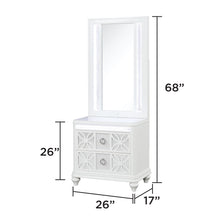Load image into Gallery viewer, Abigale - Nightstand Top Mirror With LED Lighting (Only Mirror Top) - White