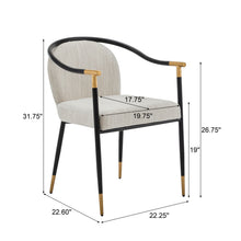 Load image into Gallery viewer, Modern Upholstered Dining Chair With Sleek And Design Fabric And Metal (Set of 2) - Beige / Black