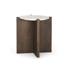 Load image into Gallery viewer, Stone And Wood Tray Table - White / Brown