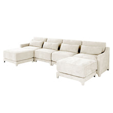 Load image into Gallery viewer, Stylish Sofa With Ottoman And Lumbar Pillows, Ergonomic Design