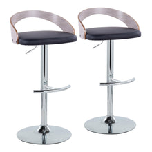 Load image into Gallery viewer, Grotto - Contemporary, Adjustable Barstool With Swivel With Rounded T Footrest (Set of 2)