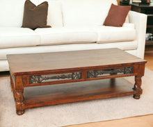 Load image into Gallery viewer, Rectangular Wooden Coffee Table - Brown