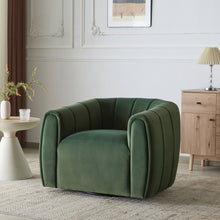 Load image into Gallery viewer, Serenizia - Upholstered Velvet Swivel Chair With Channel Tufted