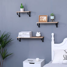 Load image into Gallery viewer, Floating Shelves, Long Wall Shelves (Set of 3), Wall Mounted Shelves & Brackets For Bedroom - Natural Wood