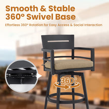 Load image into Gallery viewer, Outdoor Swivel Bar Chairs, 360 Degree Rotation, Ergonomic Backrest (Set of 2)