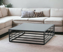 Load image into Gallery viewer, Smoked Glass Square Coffee Table - Black