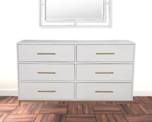 Load image into Gallery viewer, Wood 6 Drawer Double Dresser - White