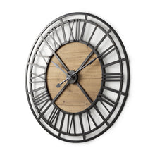 Load image into Gallery viewer, Analog Round Wall Clock (609405) - Black / Natural